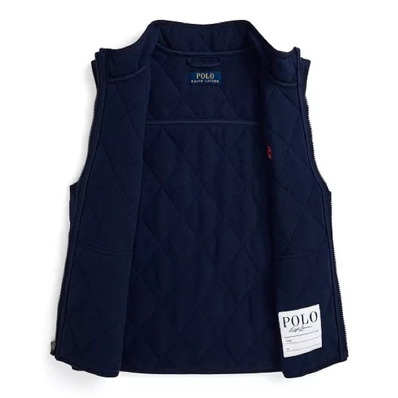 Ralph Lauren Boys' Quilted Fleece Lined Vest Navy - Size M 10/12 - Picture 3 of 6